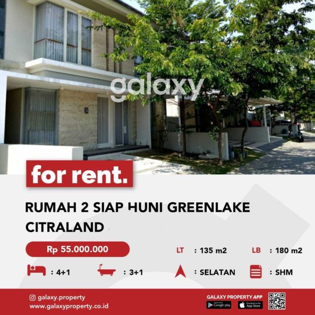 Sewa Rumah Cantik Minimalis Greenlake Citraland