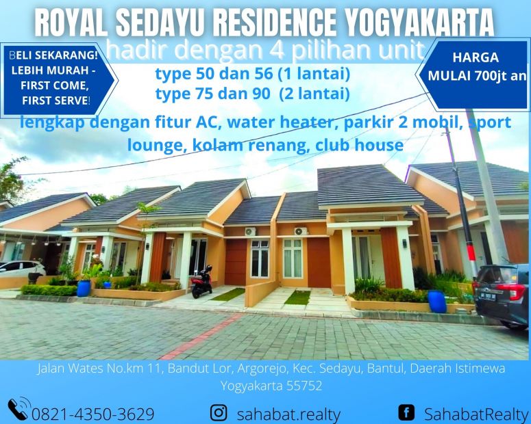 Dijual Cepat Rumah Dan Lantai Royal Sedayu Residence Yogyakarta