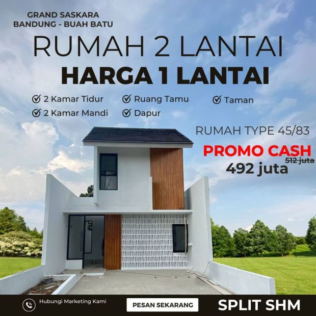 Dijual Rumah 2 Lantai Baru KPR Di Cikoneng Bojongsoang Dkt Buahbatu