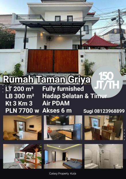 Disewakan Rumah Baru Taman Griya Jimbaran