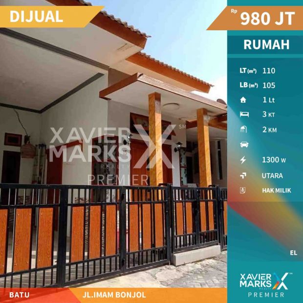 Dijual Rumah Terstrategis Jl Imam Bonjol Batu