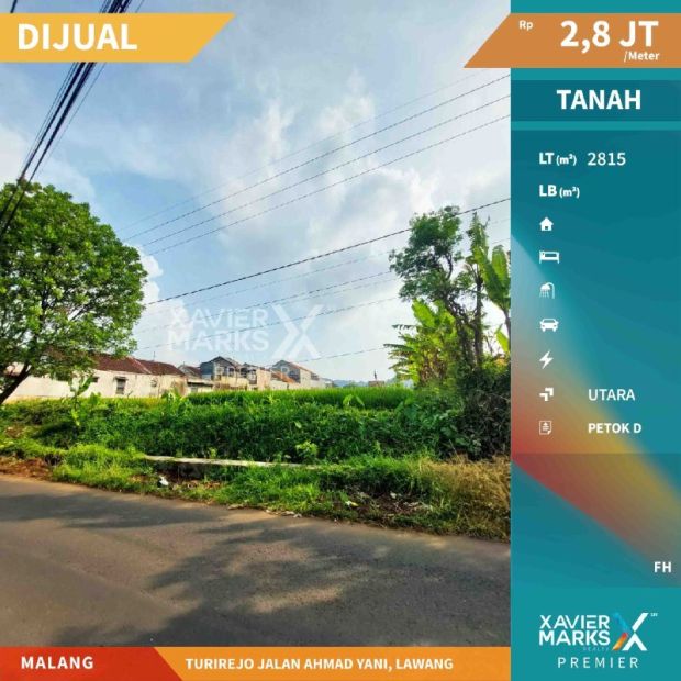 Dijual Tanah Strategis Di Turirejo Jalan Ahmad Yani Lawang Malang