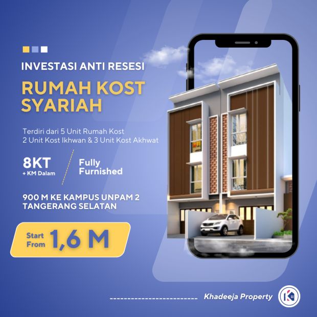 Investasi Rumah Kost Syariah M Kampus Unpam Serpong Tangsel