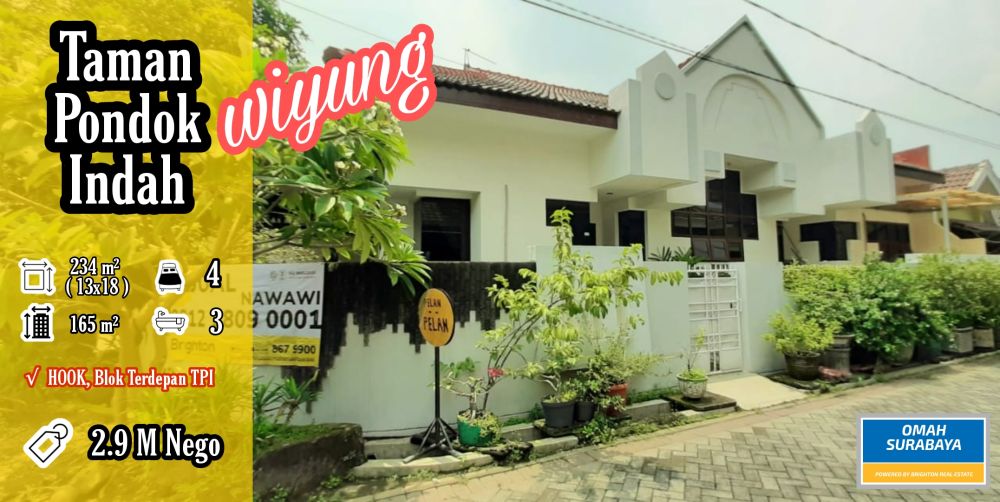 RUMAH WIYUNG TAMAN PONDOK INDAH 1 LT DKT MASTRIP CITRALAND UNESA