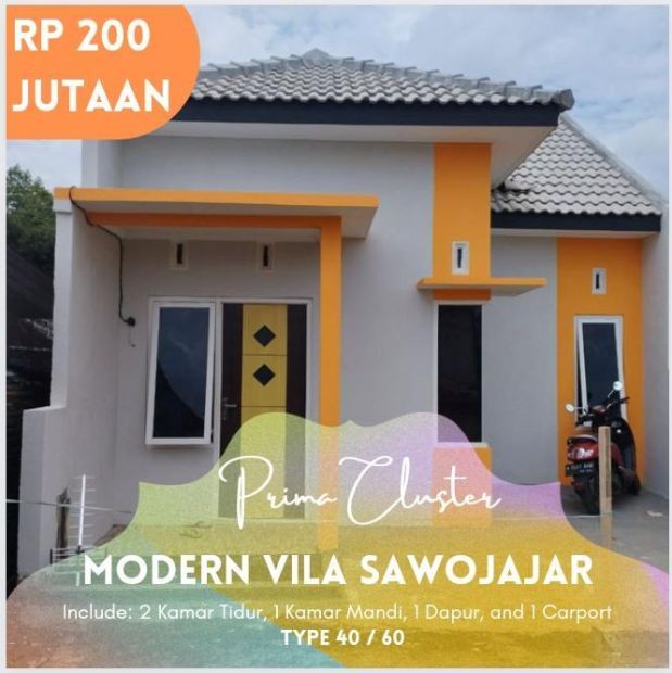 Rumah Modern Villa Sawojajar Prima Cluster Jutaan Malang