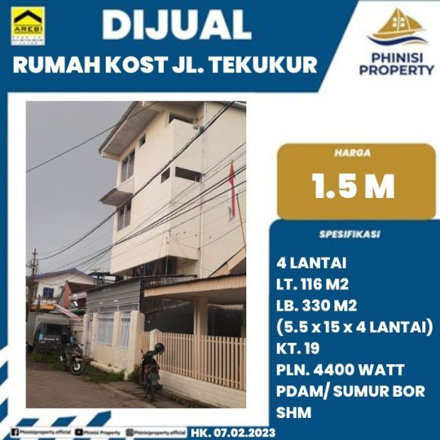 DIJUAL RUMAH KOS MURAH DI JL TEKUKUR