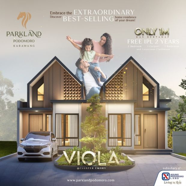 Rumah Konsep Modern Parkland Podomoro Karawang