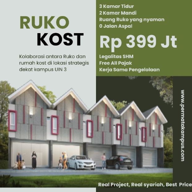 Jual Ruko Dan Rumah Kos Selangkah Dari Universitas Islam Negeri