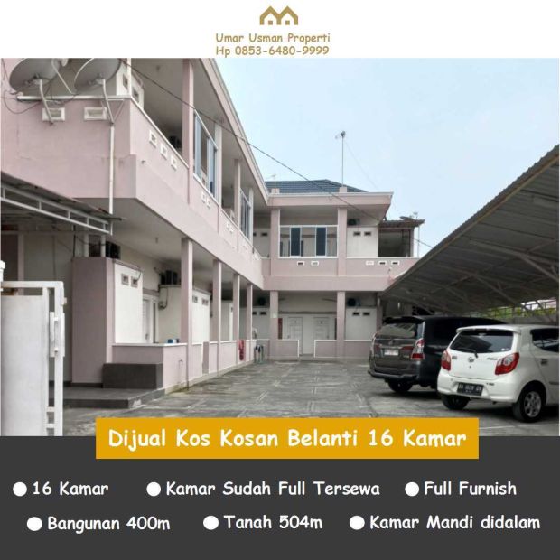 Jual Rumah Kosan 16 Kamar Full Terisi Di Belanti 4 Menit Ke RS Hermina