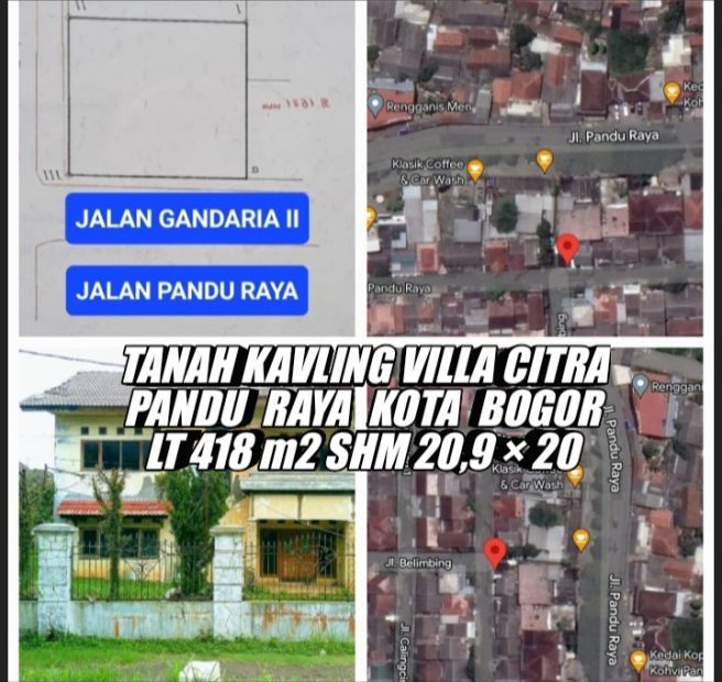 Tanah Kavling Perumahan Villa Citra Pandu Raya Kota Bogor