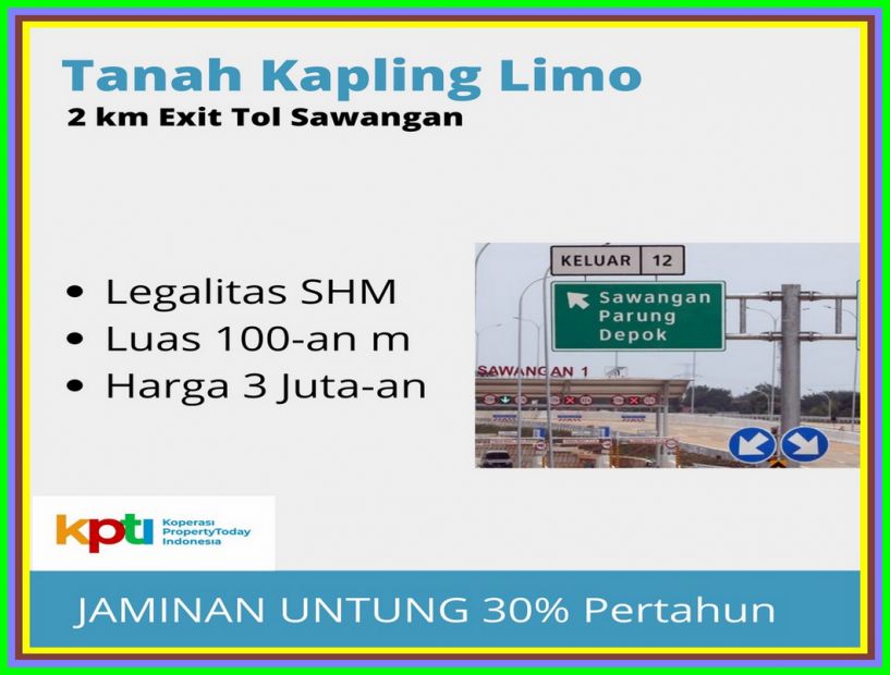 Kapling Limo Dekat Pintu Tol Sawangan Jt An Shm Luasan An M