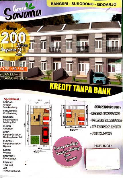 Rumah Lantai Murah Bangsri Sukodono Sidoarjo