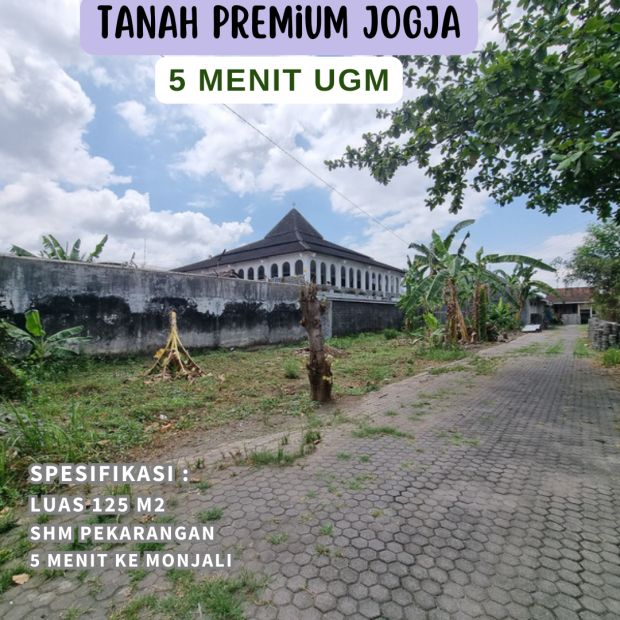 5 Menit UGM Tanah Premium Jogja Kawasan Ramai Siap Bangun