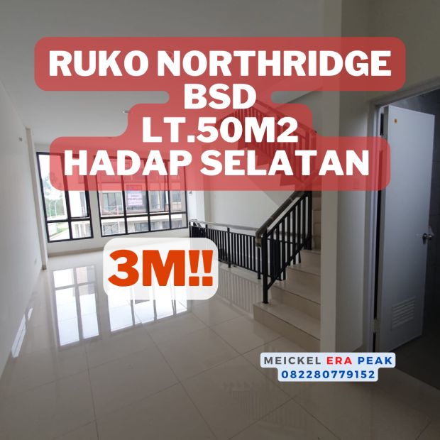 Dijual Ruko Northridge Bsd Lt M Hadap Selatan Lantai