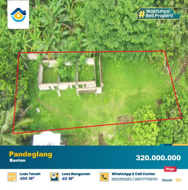 Dijual Tanah Dan Bangunan Di Pandeglang