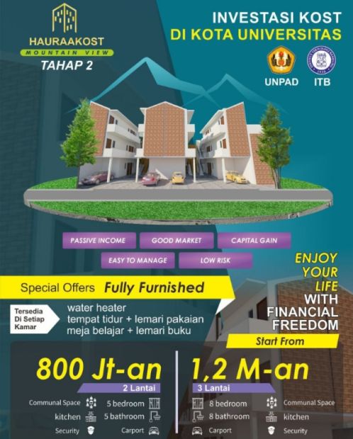 Investasi Kos Kosan Kost Kampus UNPAD ITB IPDN IKOPIN