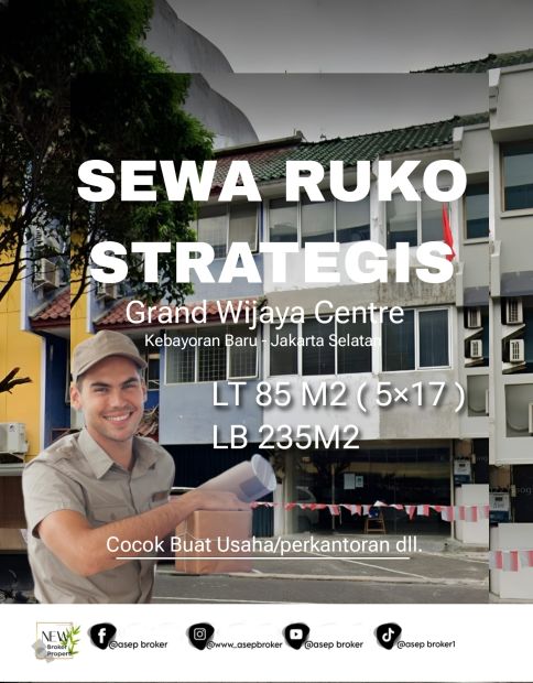 Disewakan Ruko Strategis Grend Wijaya Centre Kebayoran Baru Jaksel