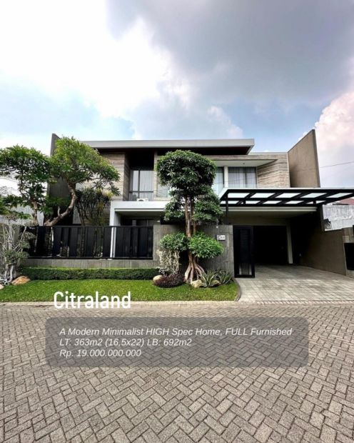 Dijual Rumah Citraland Exclusive Premium House Full Furnish Luxury