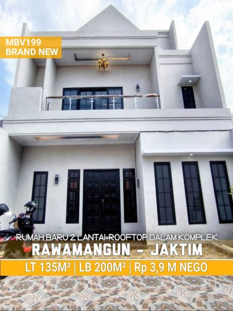 Mb Rumah Baru Lantai Plus Rooftop Dalam Komplek Di Rawamangun