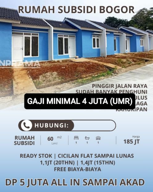 Rumah Subsidi Di Kemang Bogor Cicilan Hanya 1jtan Flat Sampai Lunas