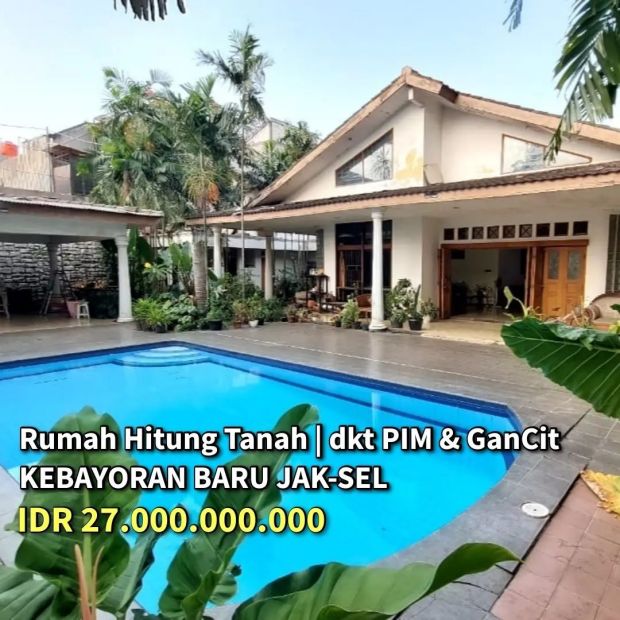 Dijual Rumah Lama Hitung Tanah Area Kebayoran Baru Jakarta Selatan