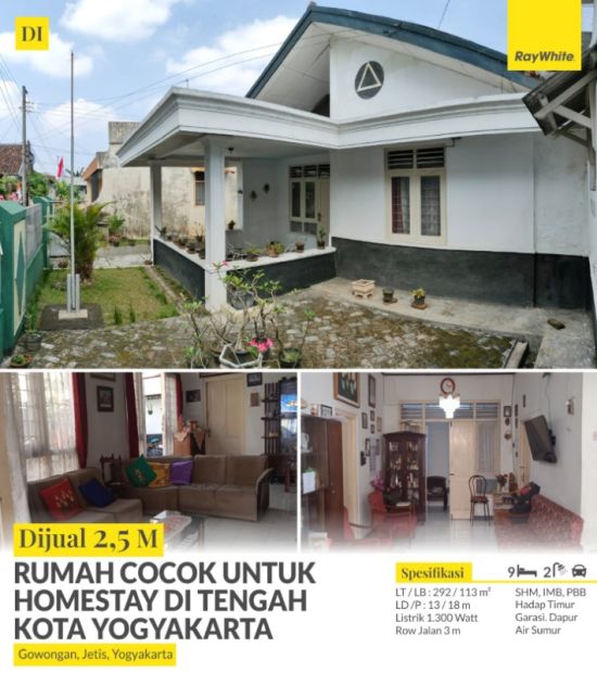 Dijual Rumah Di Tengah Kota Jogja Cocok Untul Homestay