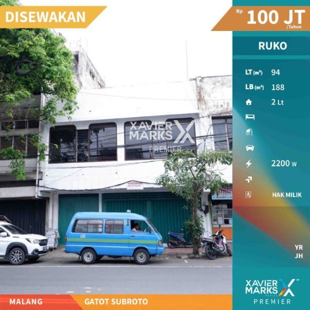 Disewakan Ruko Di Jl Gatot Subroto Malang Lokasi Nol Jalan Raya