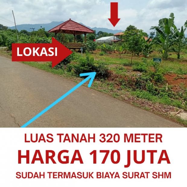 Jual tanah pinggir jalan dengan pemandangan perbukitan