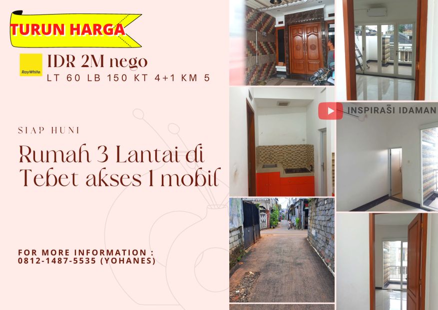 Rumah Lantai Siap Huni Di Tebet Jaksel