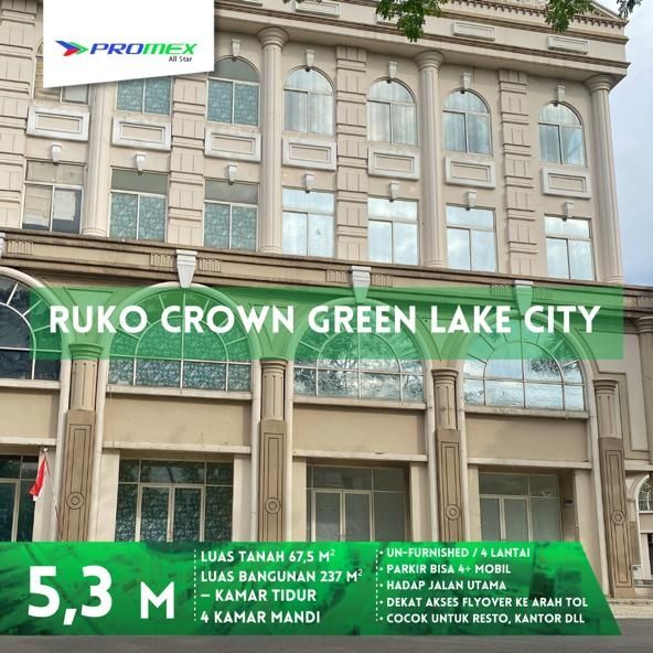 Dijual Ruko Crown Green Lake City turun harga‼️