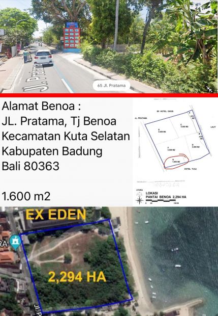 Tanah Jl Raya Pratama Tanjung Benoa Kuta Selatan Badung Bali