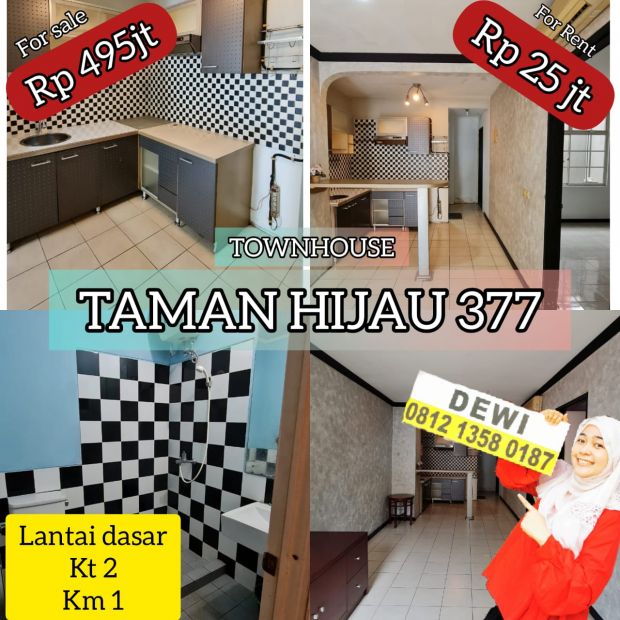 TOWNHOUSE TAMAN HIJAU LANTAI DASAR DI LIPPO KARAWACI