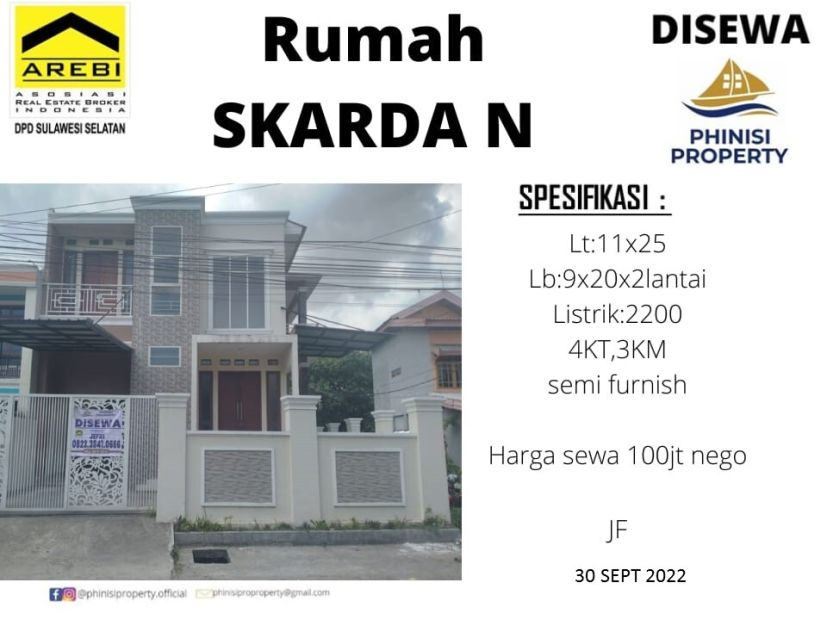 DISEWAKAN RUMAH DIJALAN N JALAN EMMY SAELAN SIAP HUNI