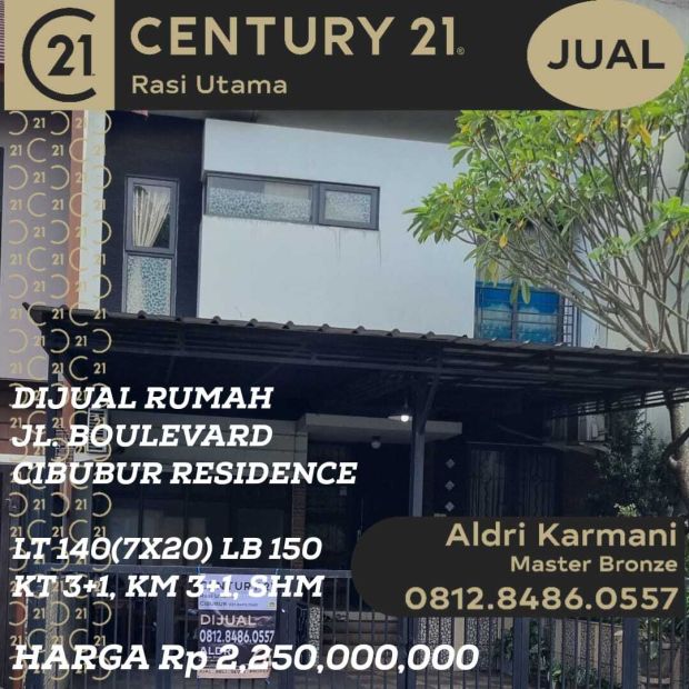 DIJUAL RUMAH DI CIBUBUR RESIDENCE