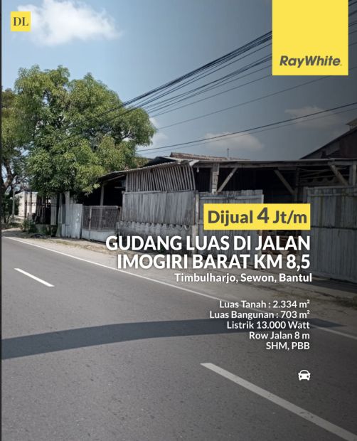 Gudang Luas Meter Persegi Di Jl Imogiri Barat Sewon Bantul