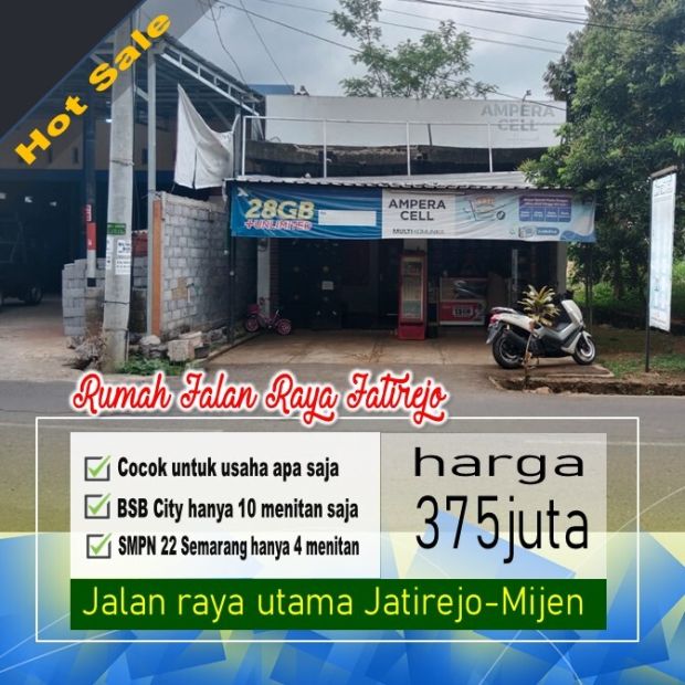 Dijual Rumah Toko Pinggir Jalan Raya Cepoko Gunungpati