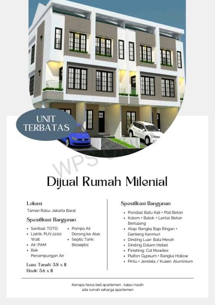 DI JUAL RUMAH TAMAN RATU, JAKARTA BARAT