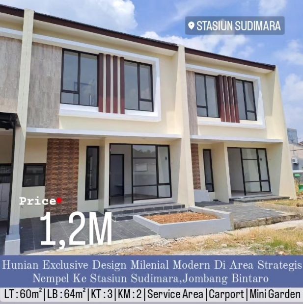 Rumah Cantik Hanya Meter Ke Stasiun Sudimara Jombang Bintaro