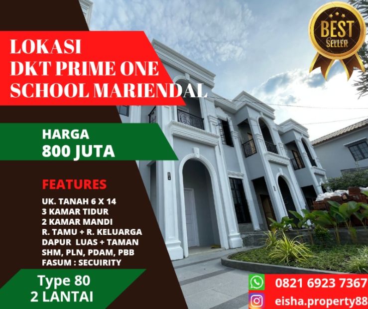 Rumah Cluster Lokasi Dkt Sekolah Primeone School Tritura