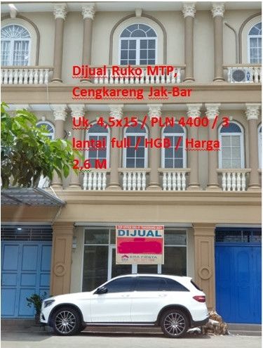 DIJUAL RUKO 3 Lantai Mutiara Taman Palem, Cengkareng