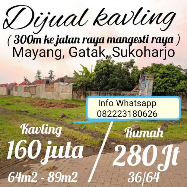 Tanah Mayang Gatak Tanah Gatak Sukoharjo Tanah Gentan Rumah Gatak Suko