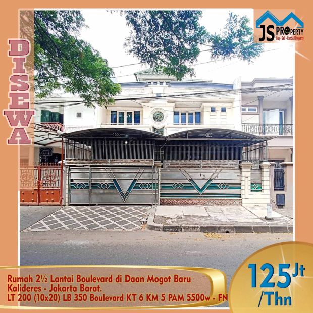 DISEWAKAN Rumah 2½ Lantai Boulevard Di Daan Mogot B Jakarta Barat - FN