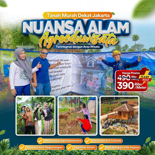 Jual Tanah Murah Didalam Kawasan Wisata Nuansa Alam Agroeduwisata