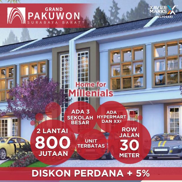  Rumah  800Jutaan 2 Lantai Di Kawasan  Elite Grand Pakuwon 