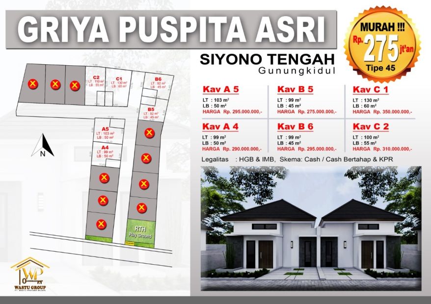 RUMAH MURAH BISA CUSTOM DEKAT KAMPUS UNY GUNUNGKIDUL