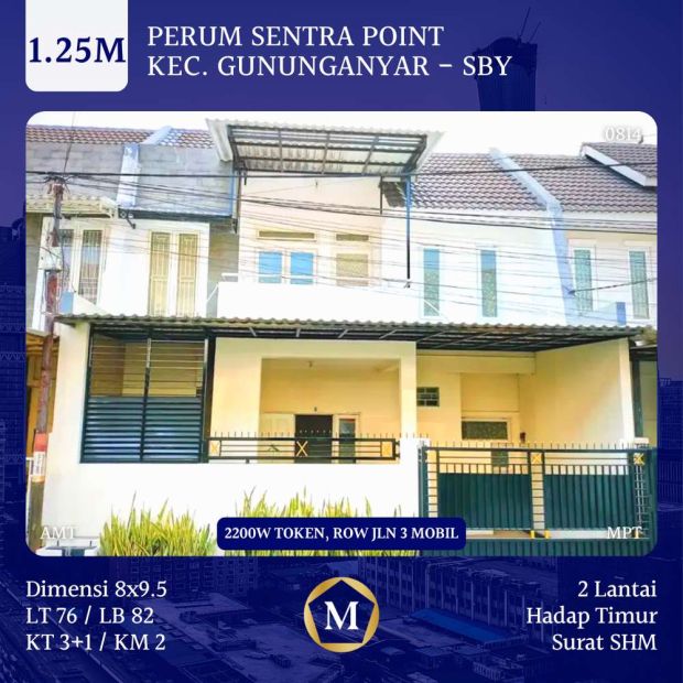 Rumah Sentra Point Gunung Anyar Dkt Purimas UPN Medokan Ayu MERR Rungk