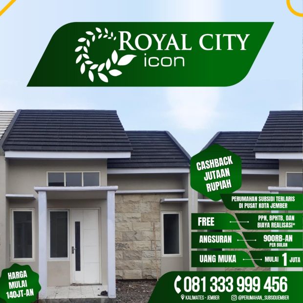 RUMAH SUBSIDI PUSAT KOTA JEMBER ROYAL CITY ICON KALIWATES