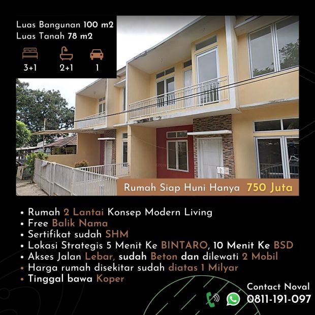  Rumah  4 Bedroom 2  lantai  siap huni JUAL CEPAT