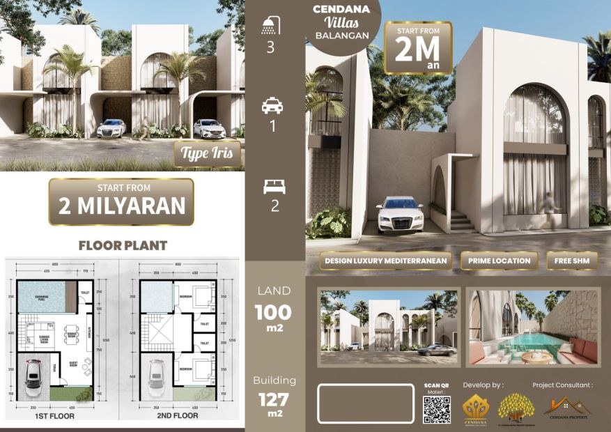 Dijual Villas Konsep Mediteranian Kawasan Balangan - Cendana Villas.