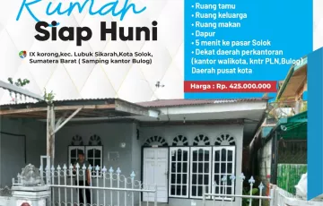 Rumah Dijual di Lubuk Sikarah, Solok, Sumatra Barat
